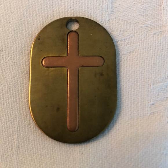 Antique Bronze and copper cross pendant 1.5”by 1”  Both sides identical! - Picture 5 of 7